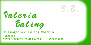 valeria baling business card